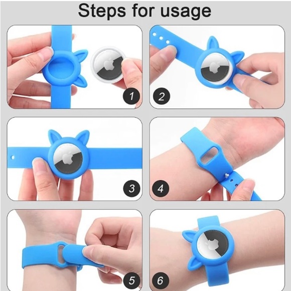 Anti-lost AirTag Silicone Case for Child. AirTag Case Cover Wristband. - Picture 3 of 4